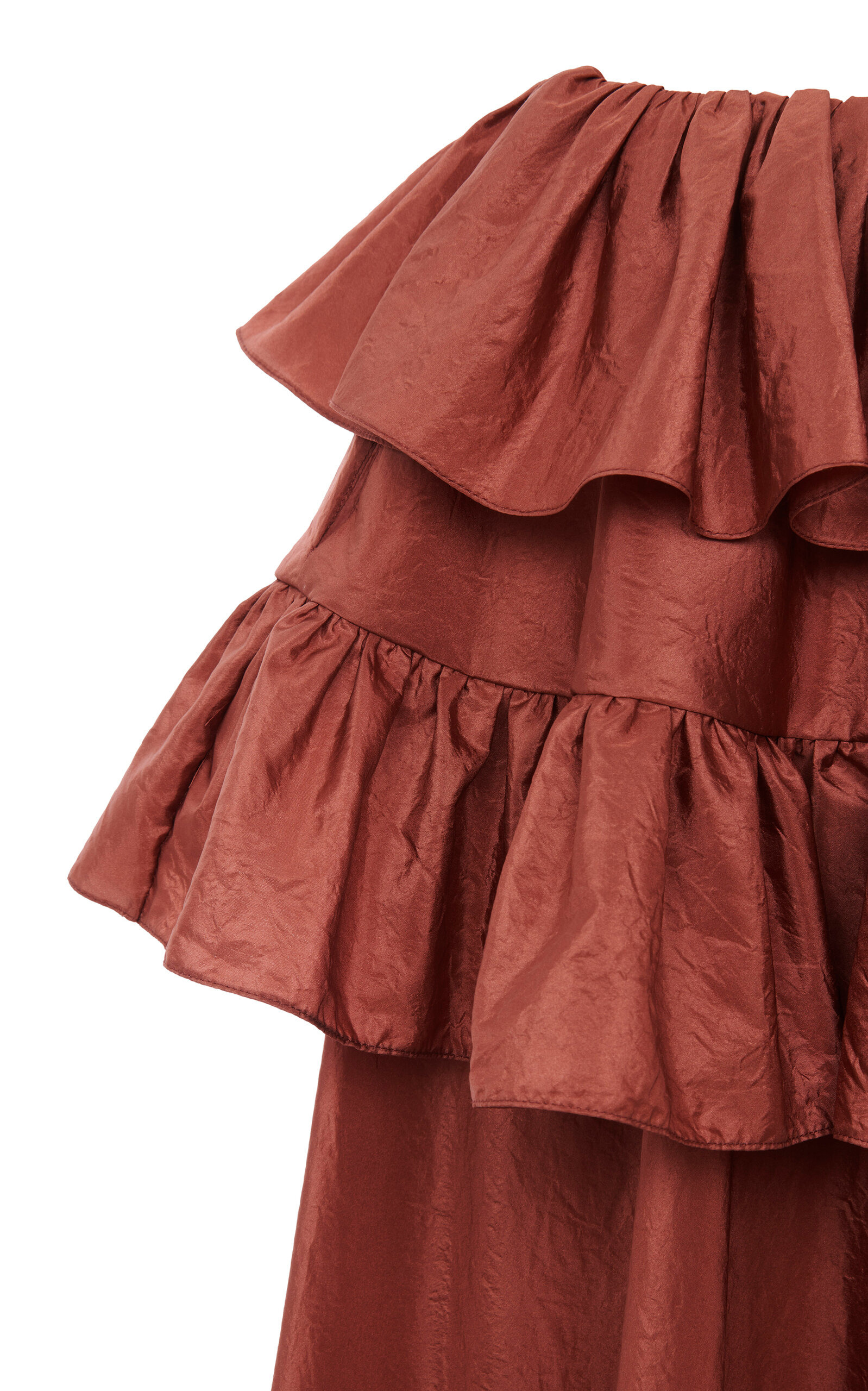 Ruffled Silk Taffeta Maxi Skirt pink - 5