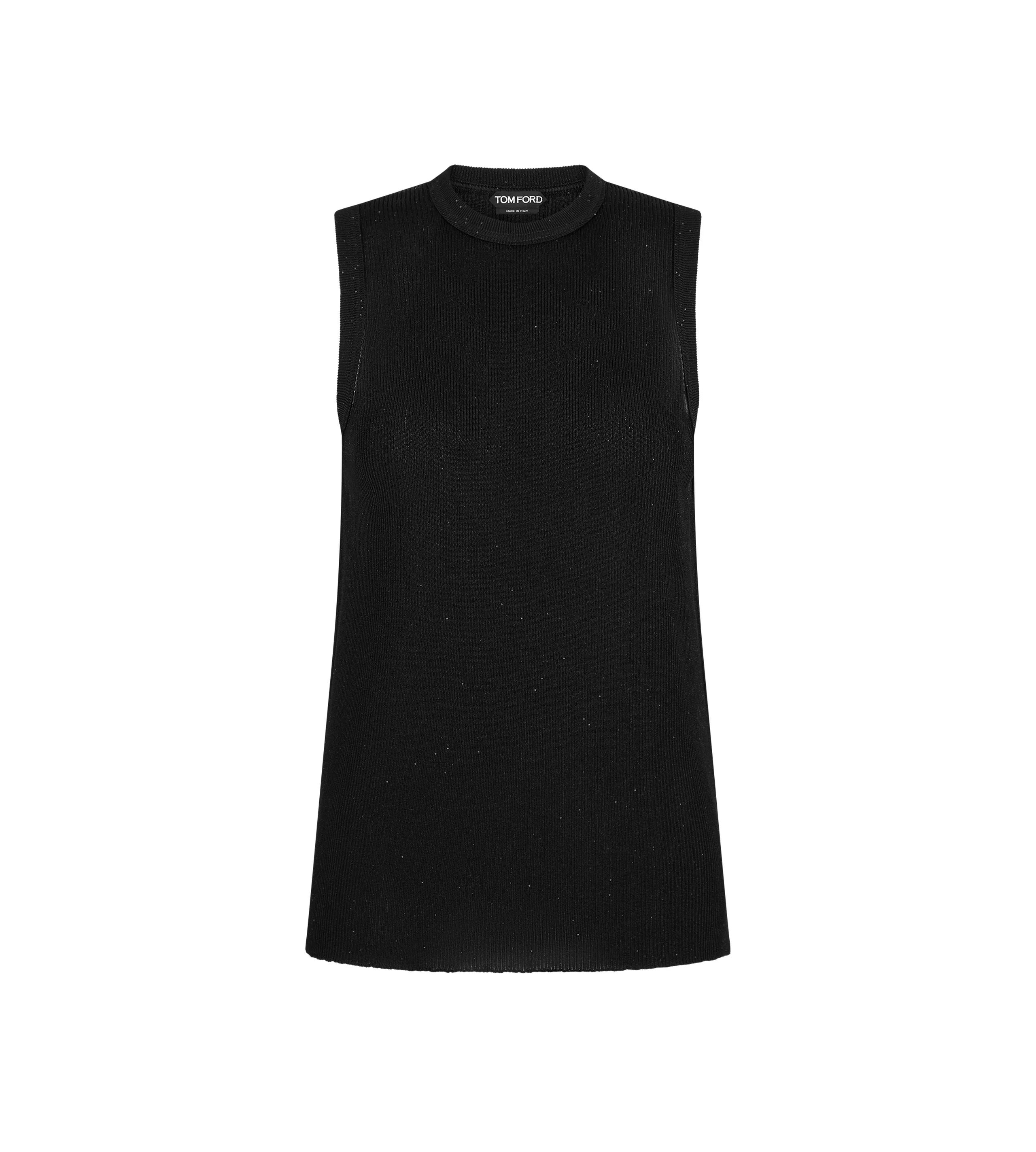 MICRO SEQUINS EMBELLISHED RIB RELAXED TANK - 1