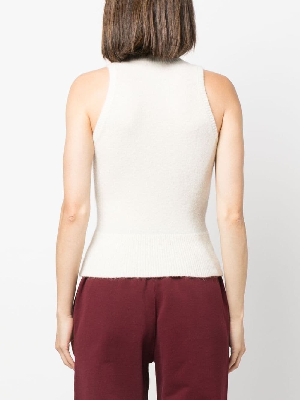 mock-neck sleeveless knitted top - 4