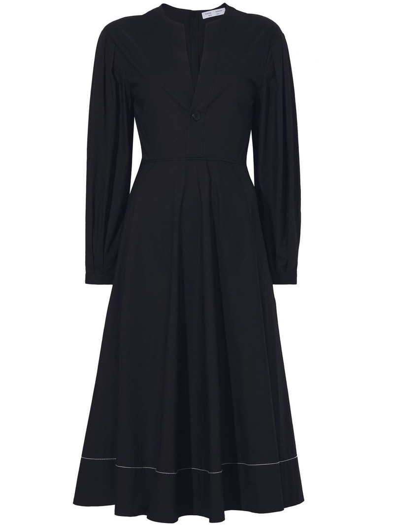 V-neck cotton poplin dress 1