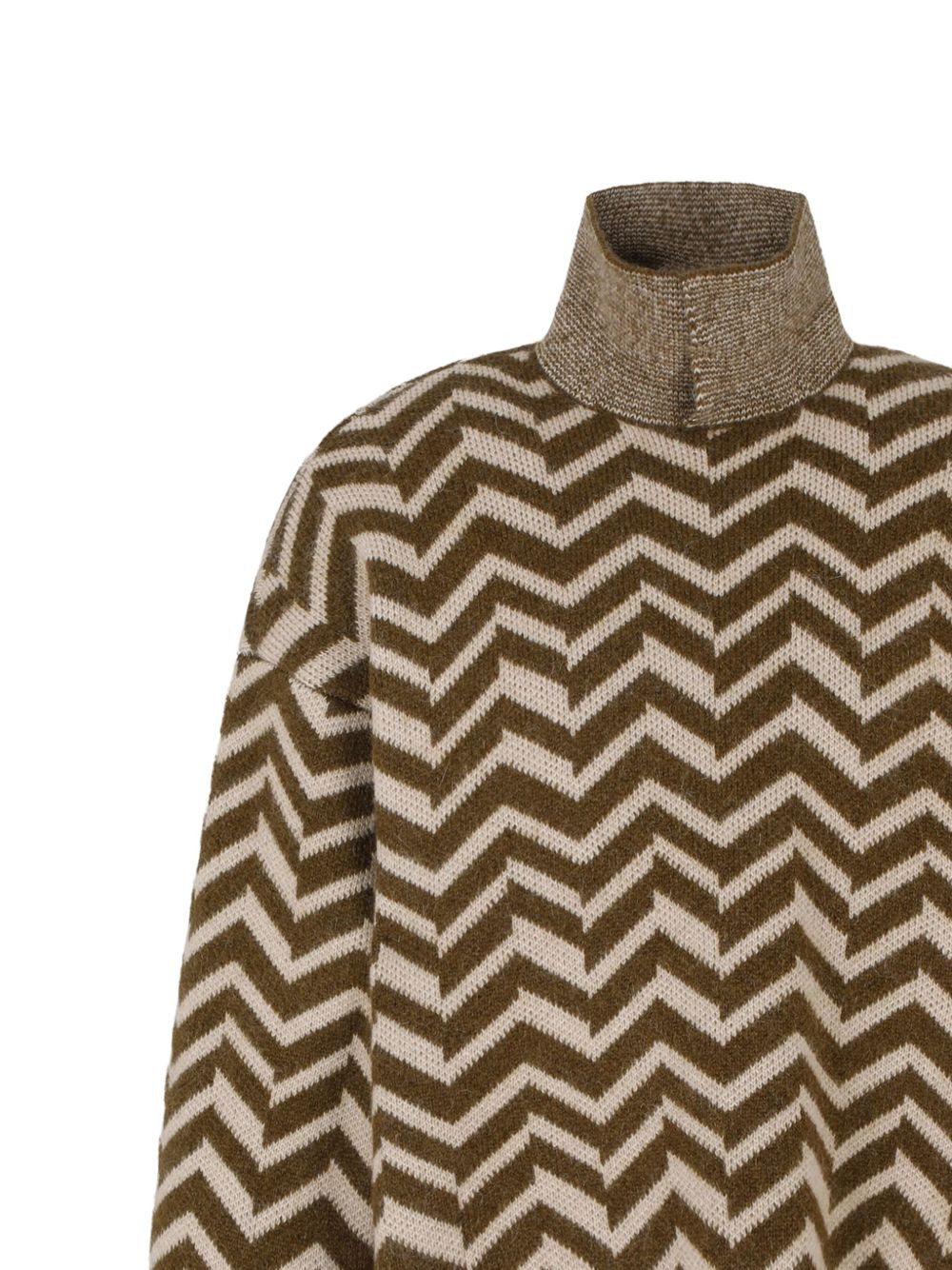 chevron-pattern high-neck sweater - 2