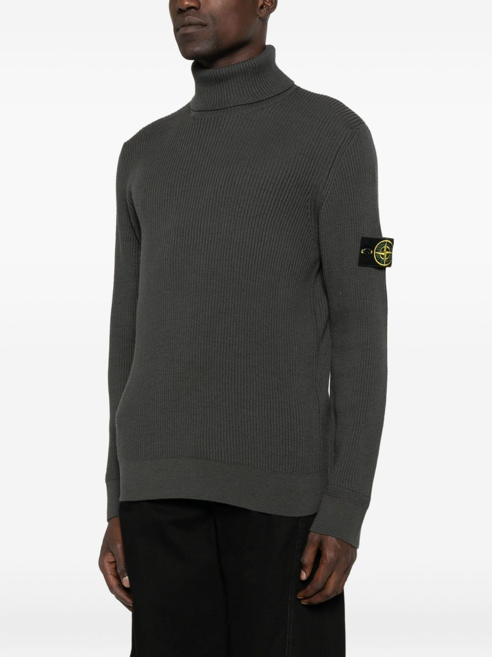 ribbed turtleneck sweater - 3
