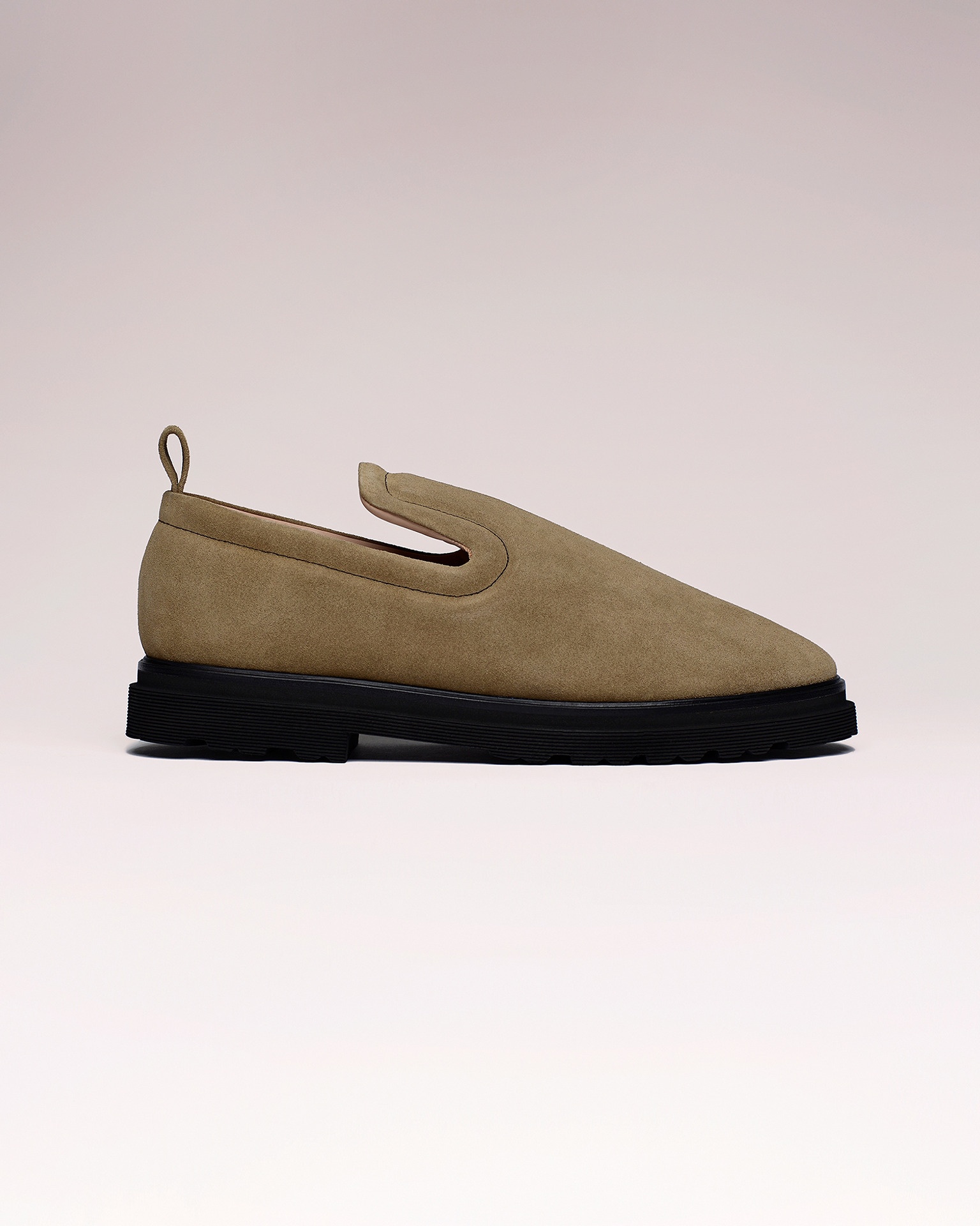SEAN - Padded suede loafers - Sand - 3