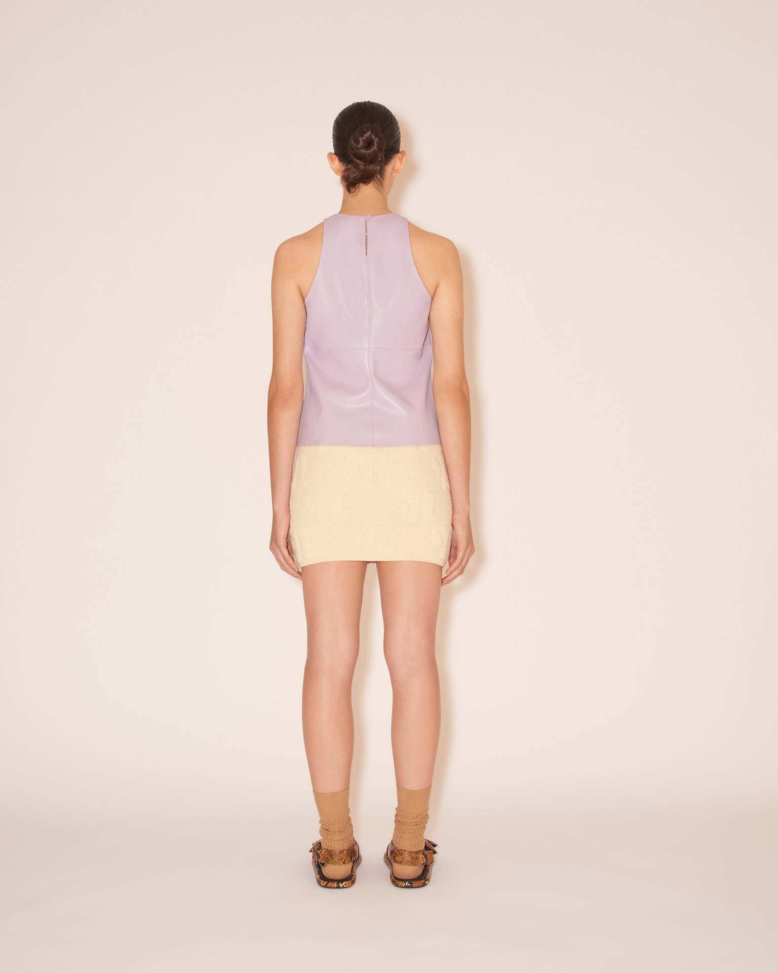 AZRA - Monogram mini tube skirt - Ecru - 6