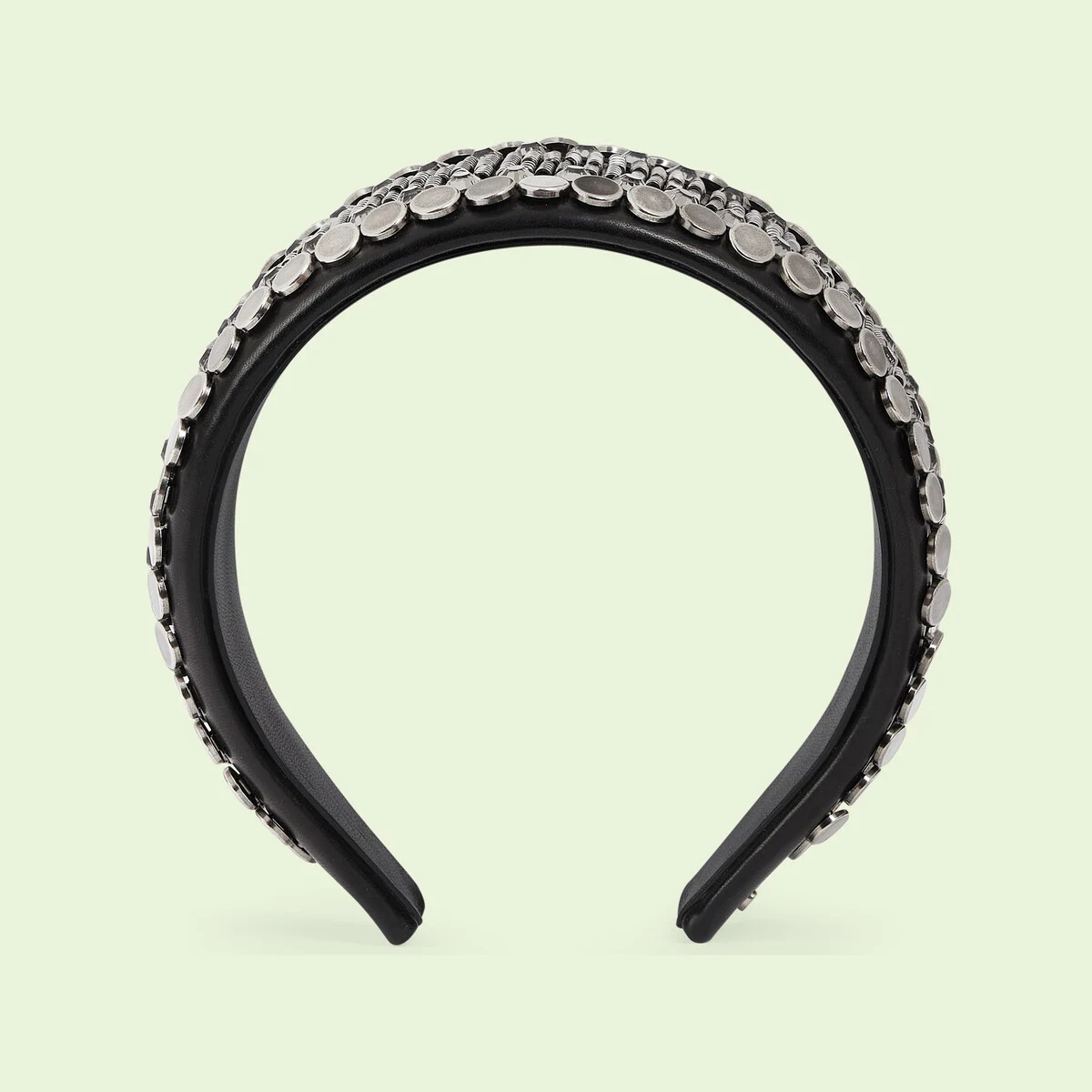 Leather hairband with crystals - 1