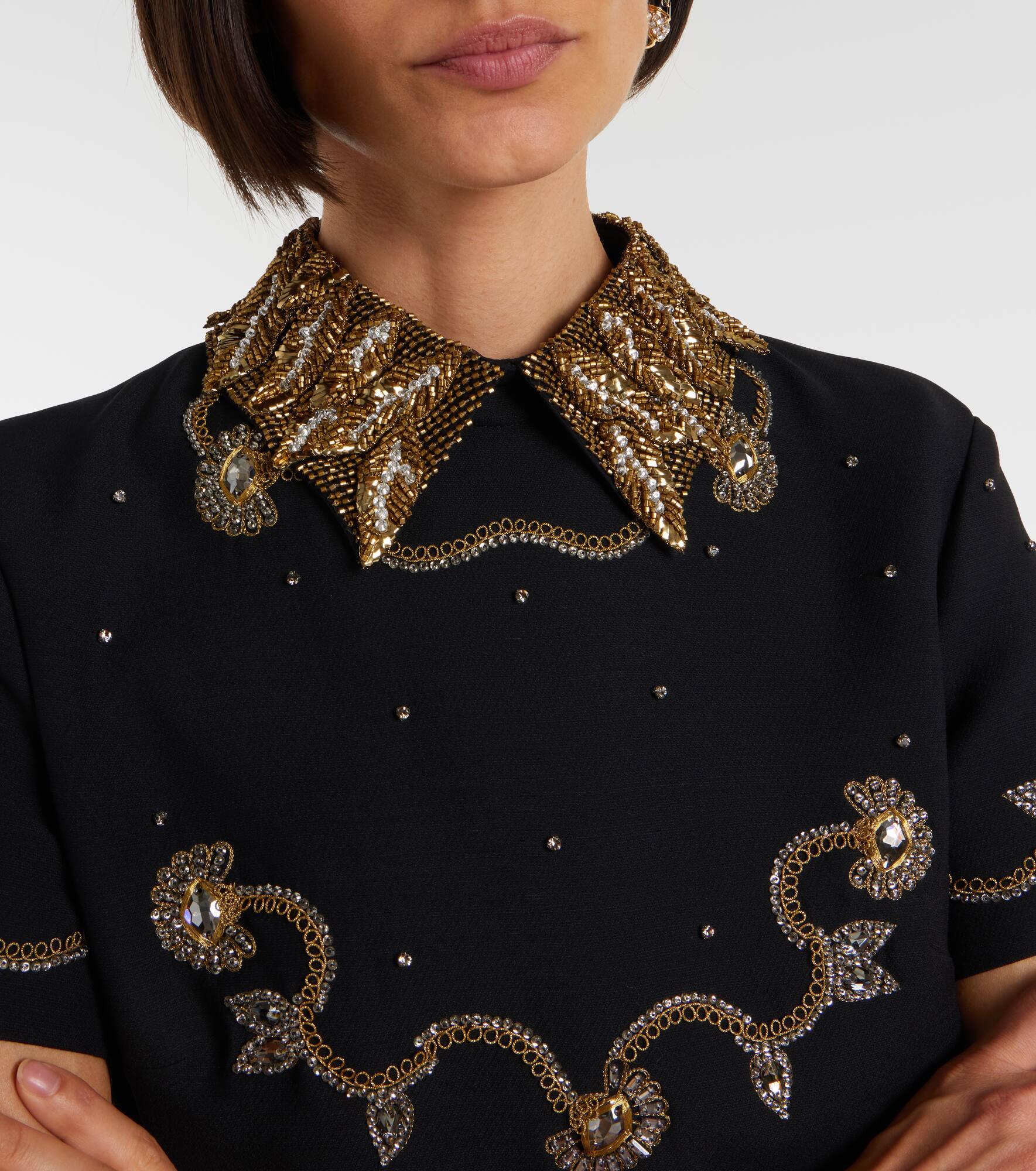 Crepe Couture embellished minidress - 4