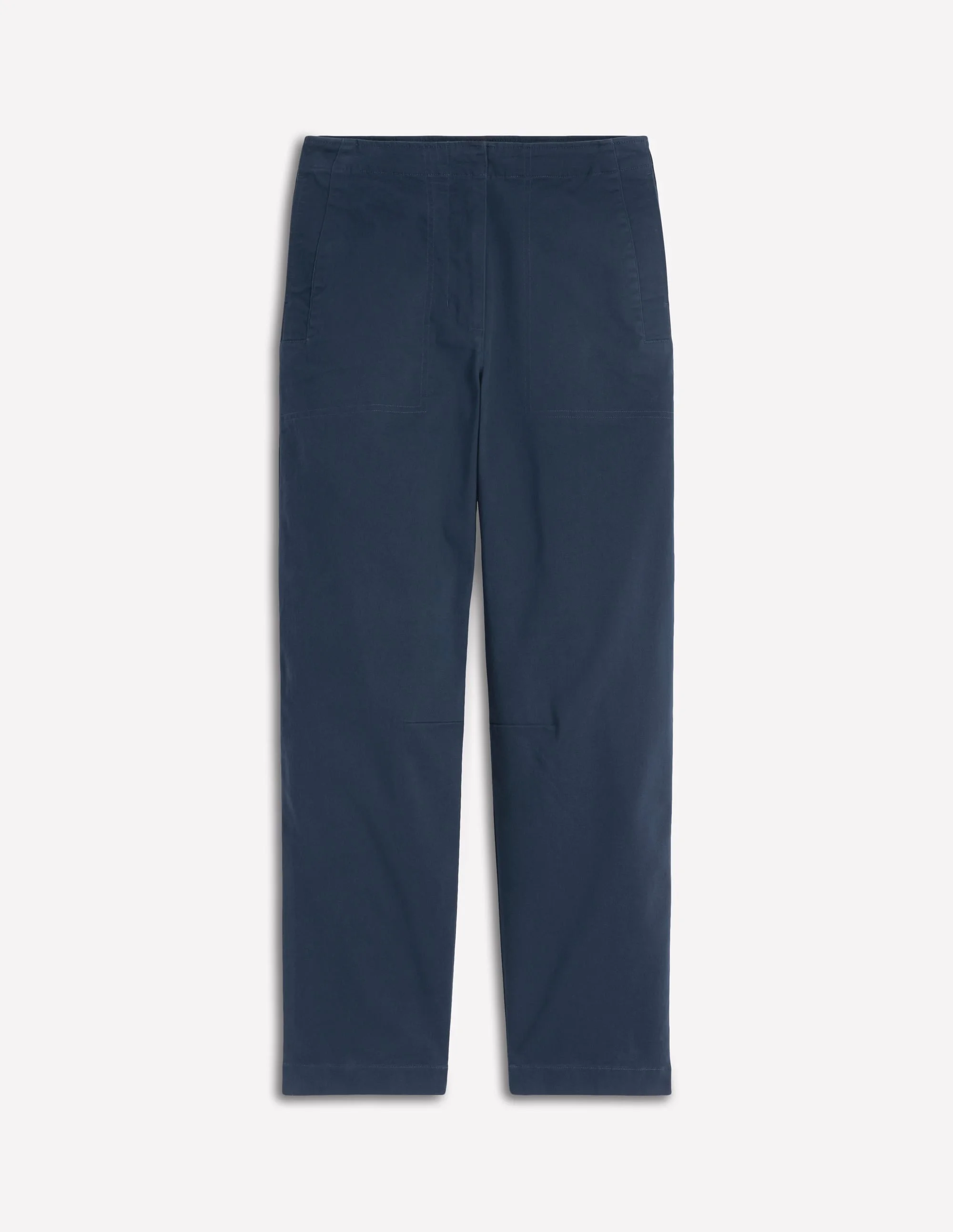 Barrel Leg Chino Pants-Navy - 1