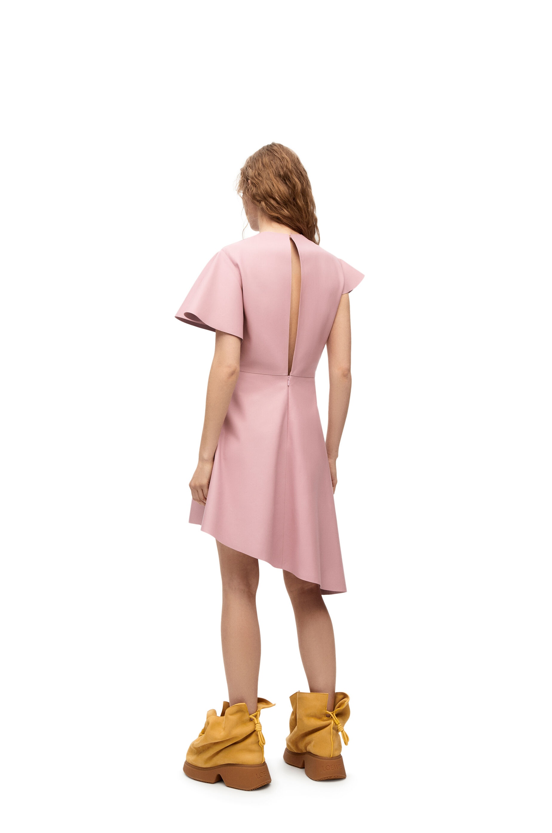 Asymmetric dress in nappa - 3