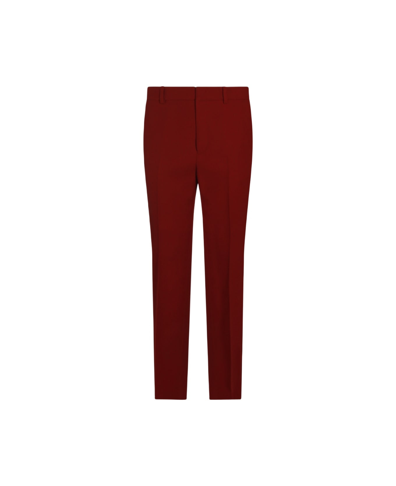 Red Silk And Wool Pants - 1