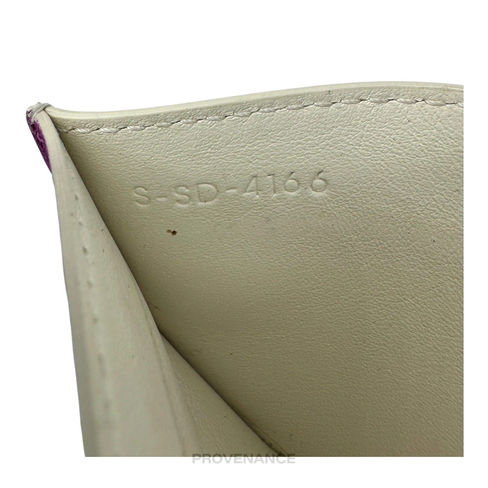 Celine Logo Card Holder Wallet - Two-Tone Cream Fuchsia - 6