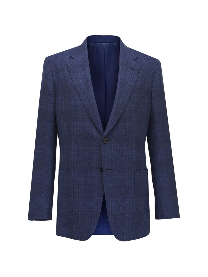 check-pattern single-breasted blazer 1