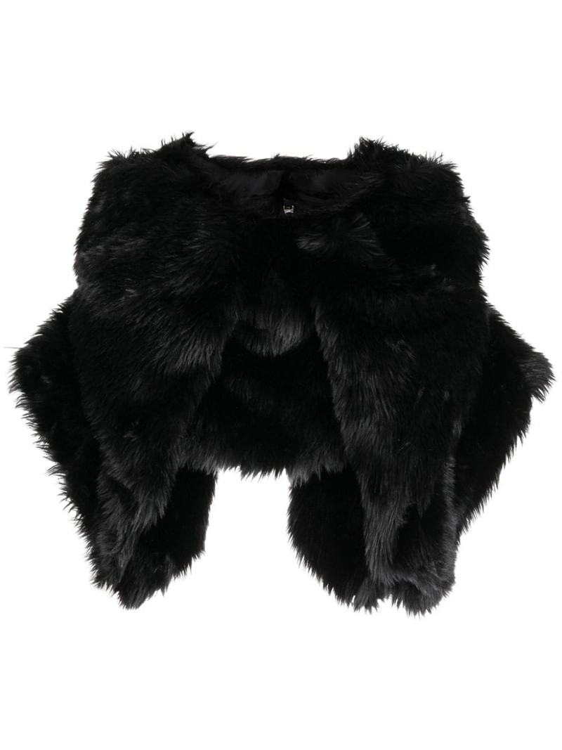 fur-design cropped blouse 1
