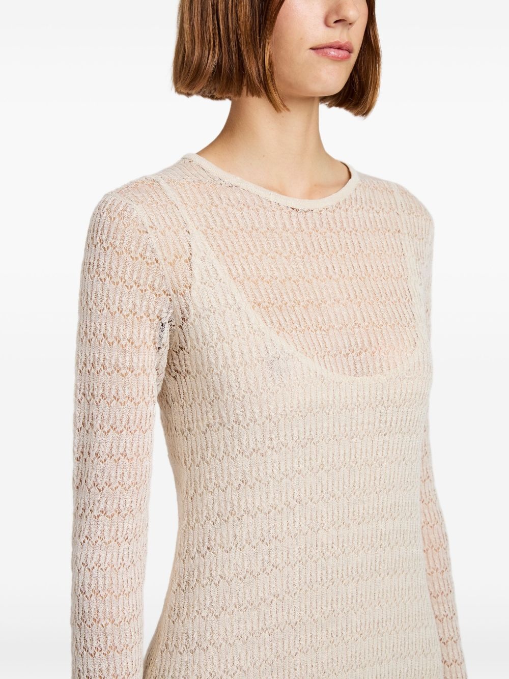 knitted long-sleeve midi dress - 5