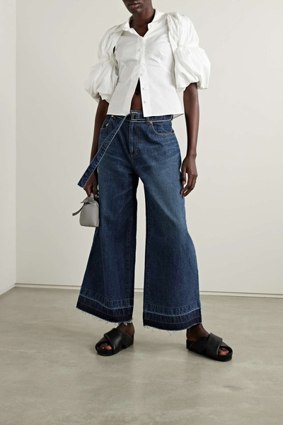 sacai Belted frayed wide-leg jeans outlook