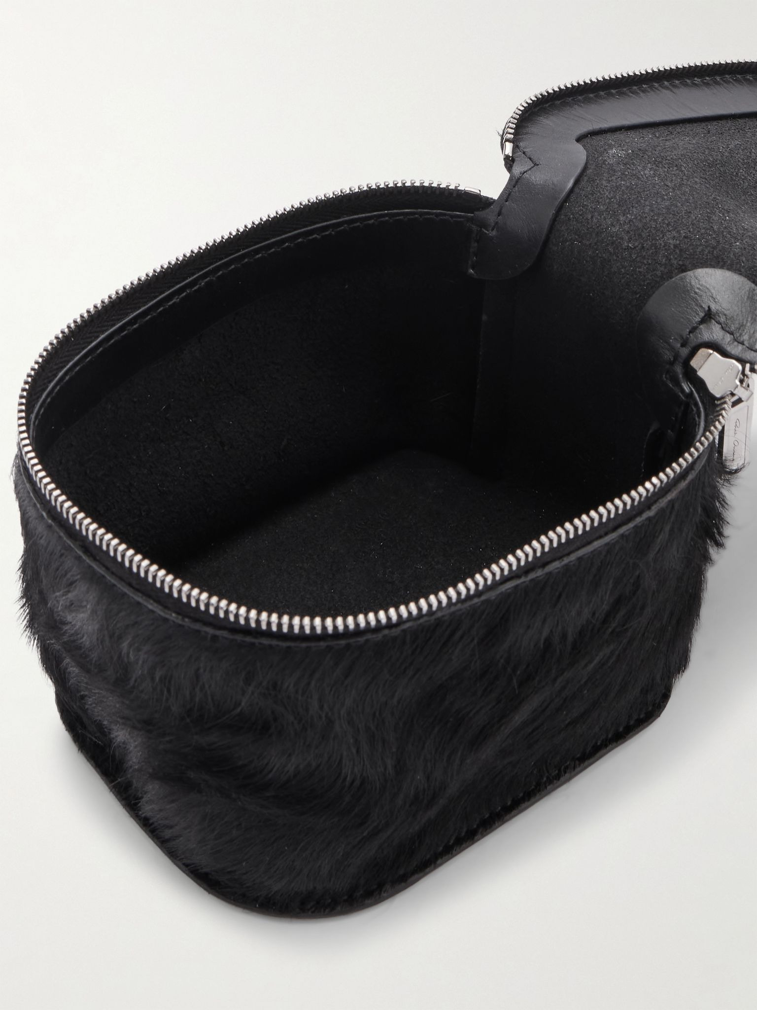 Small Calf Hair Wash Bag Black - 4
