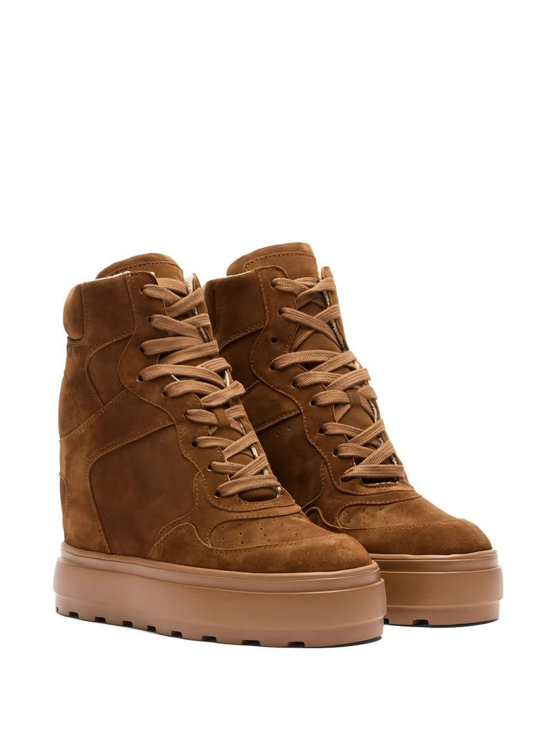 CASADEI 80mm lace-up wedge-heel sneakers outlook