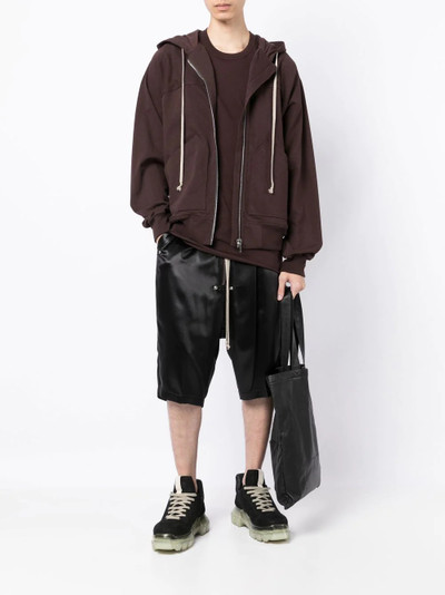 Rick Owens drawstring-hood zip-fastening hoodie outlook