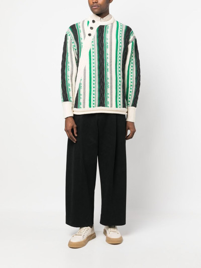 ADER error Frema striped-knit buttoned jumper outlook