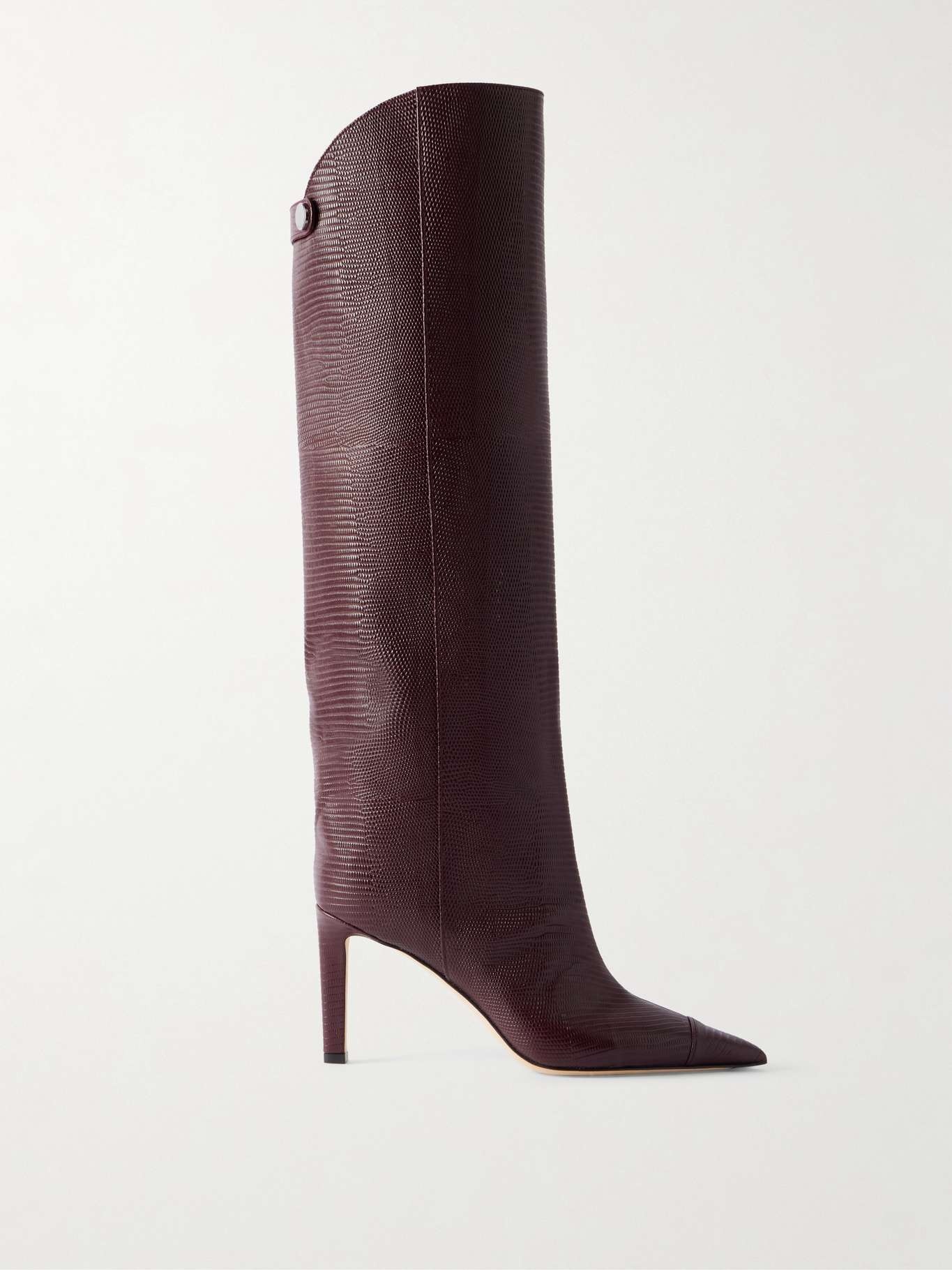 Alizze lizard-effect leather knee boots - 1