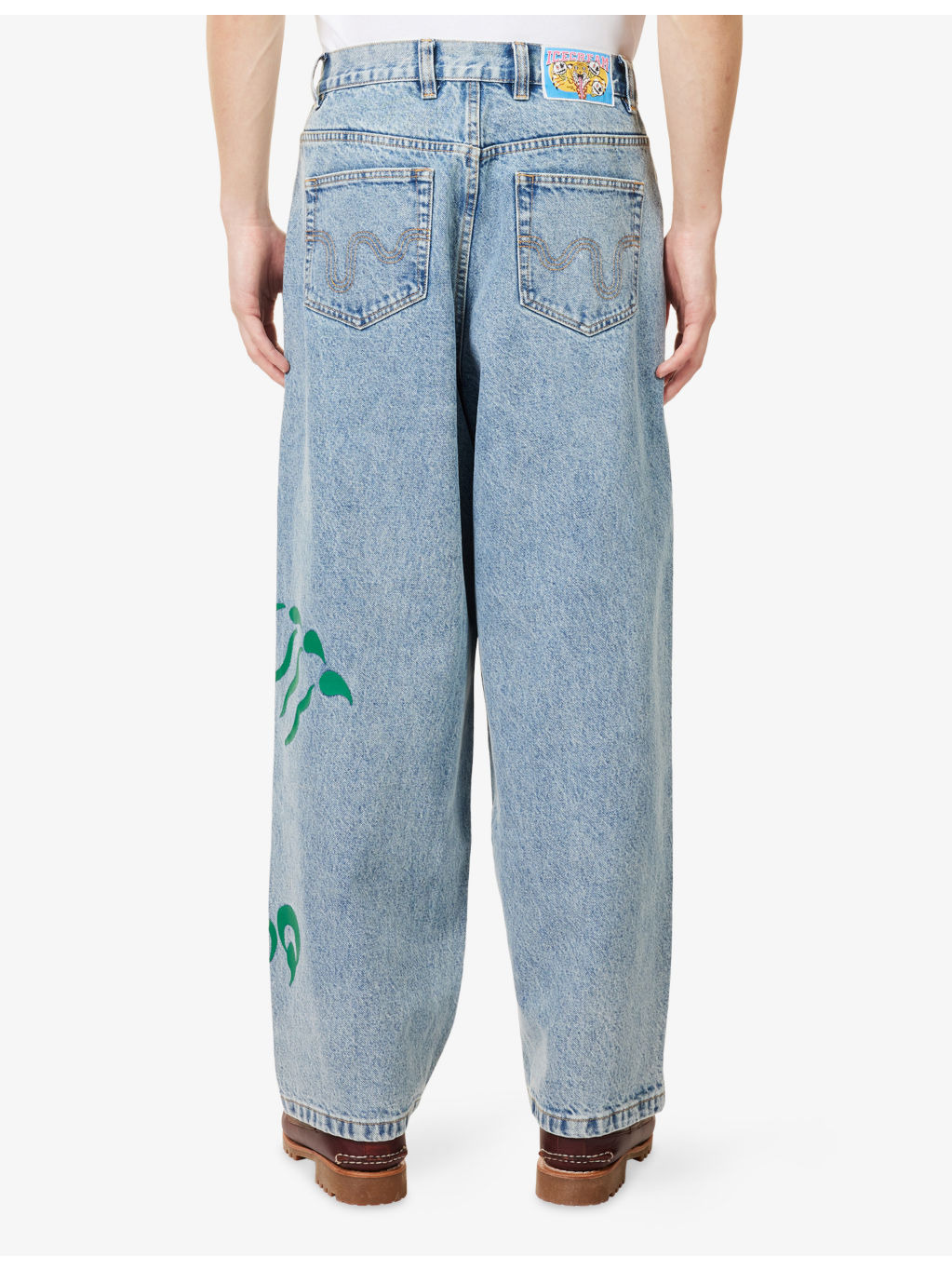Triple Scoop Wide-Leg Denim Jeans - 4