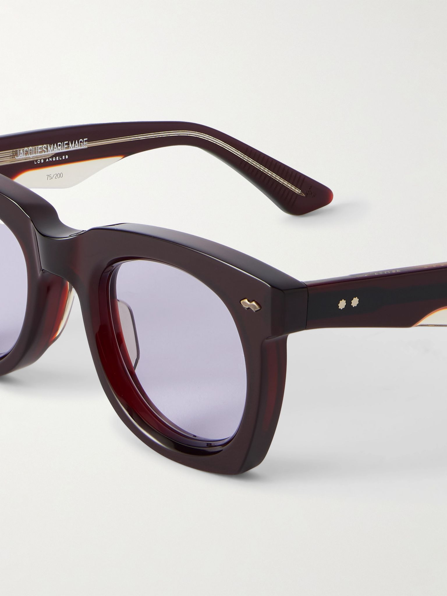 Ava Round-Frame Acetate Sunglasses Red - 3