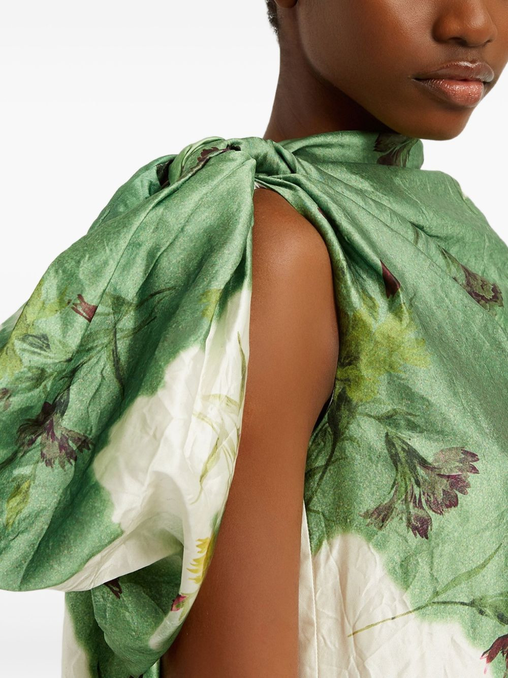 bow-detail draped dress - 6