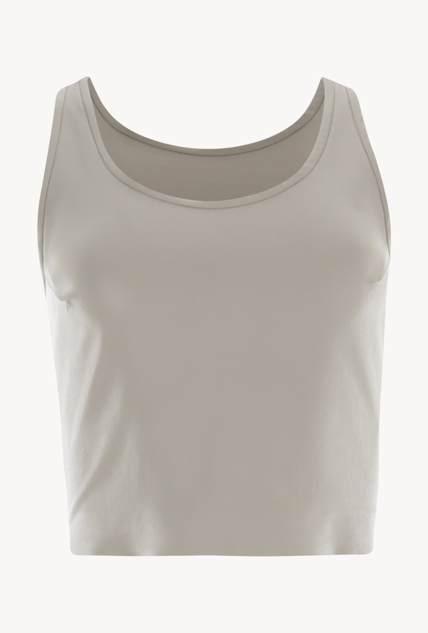OFF WHITE LEATHER CROPPED RACERBACK TANK - 2