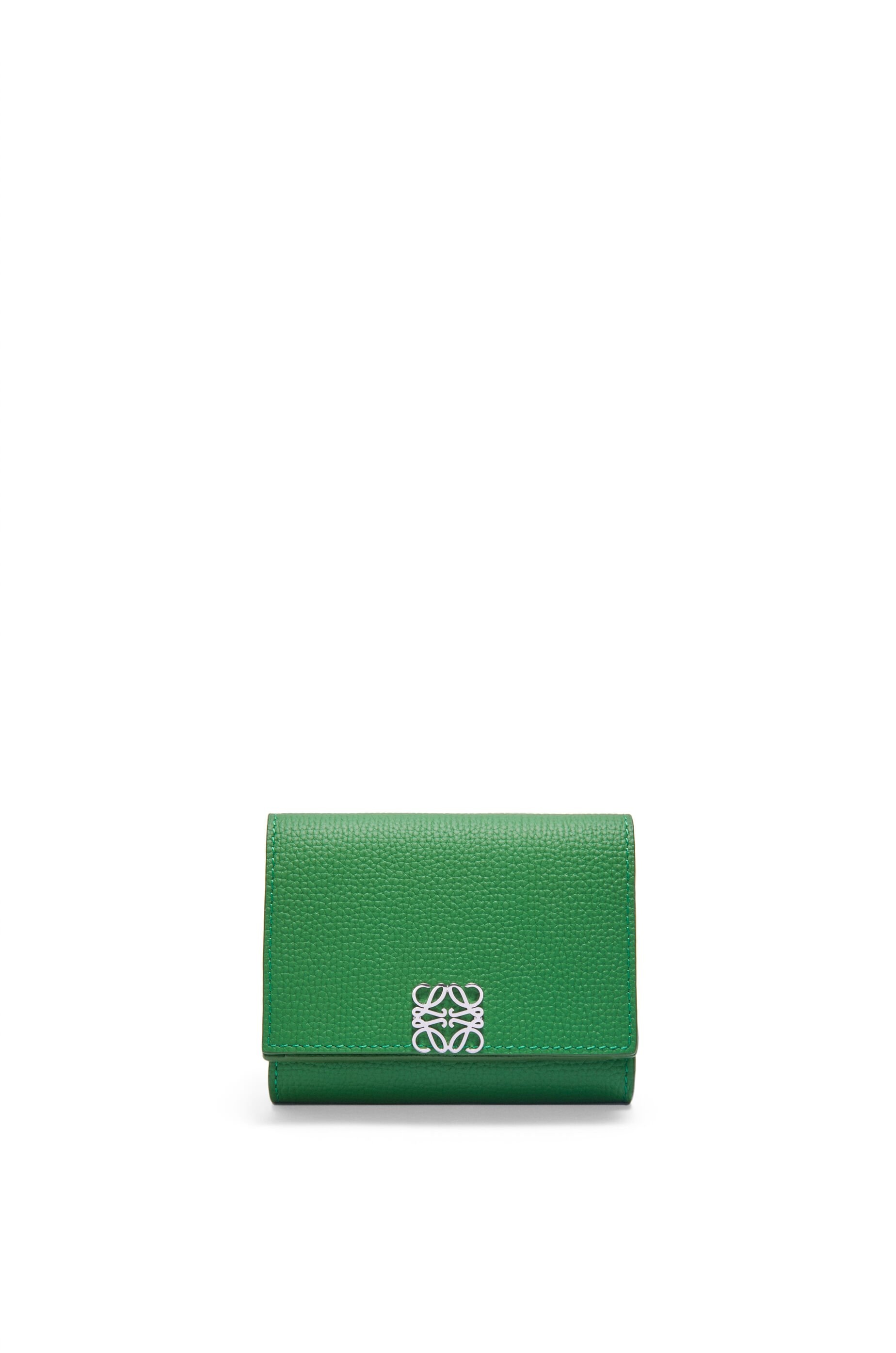 Anagram trifold wallet in pebble grained calfskin - 1