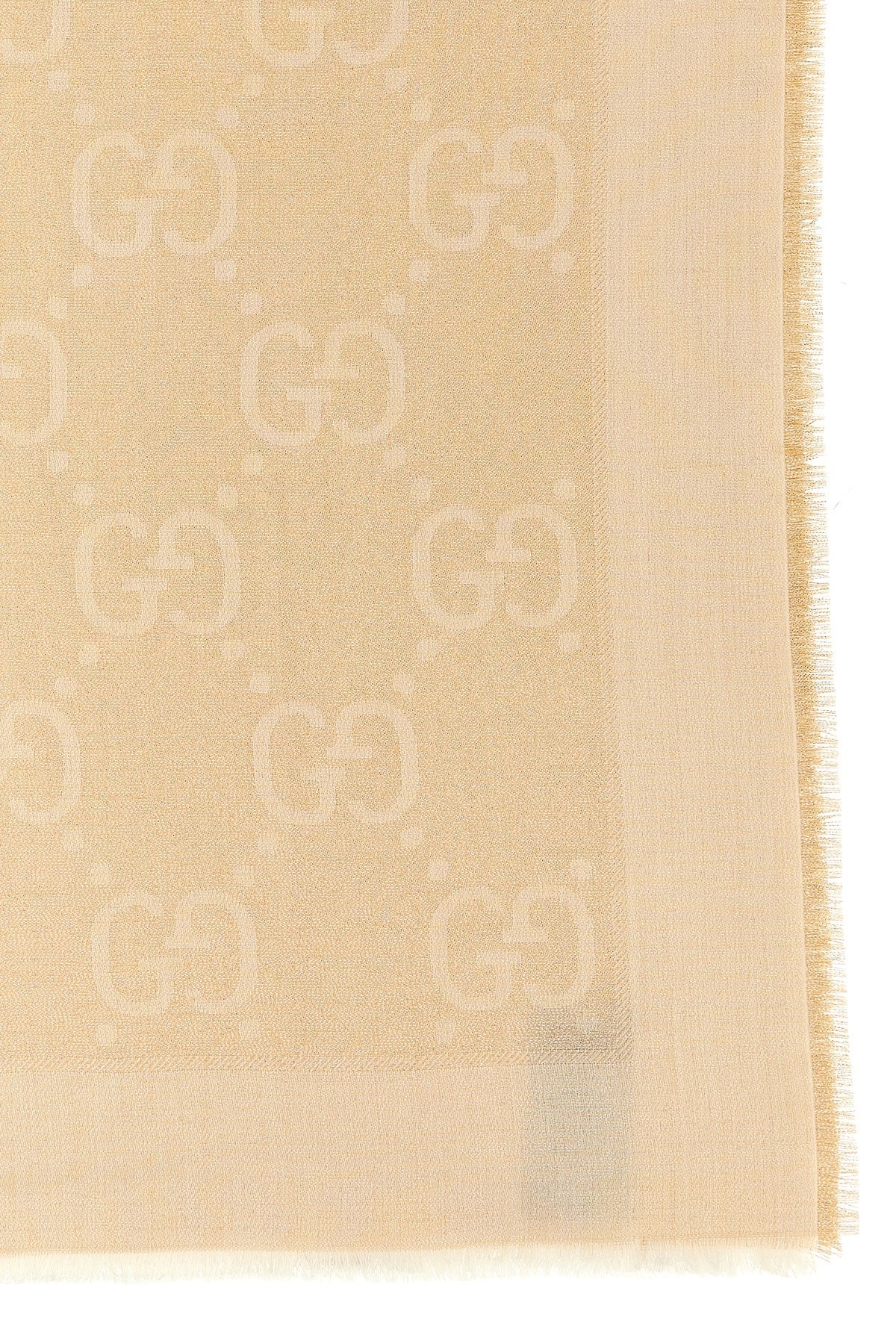 Gucci GG Cashmere Jacquard Scarf Beige/Dark Brown