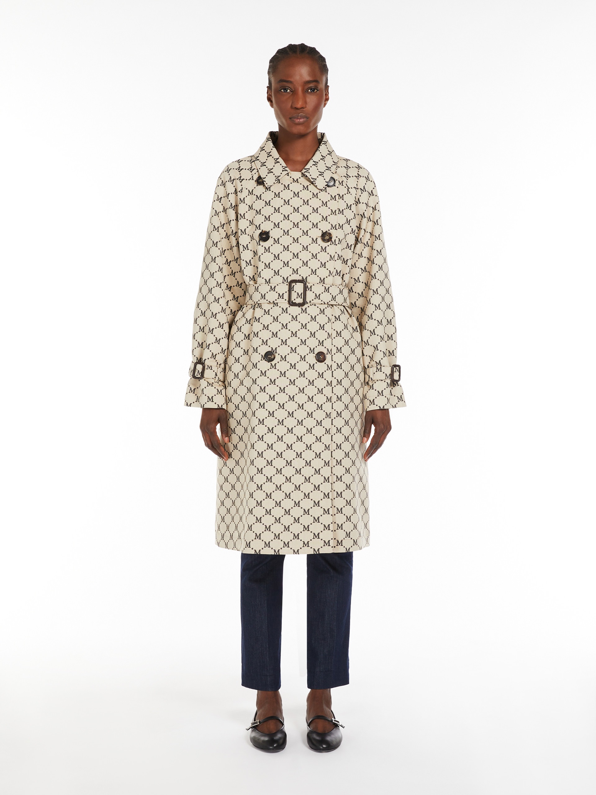 LUCIO Double-breasted trench coat in water-repellent jacquard - 3