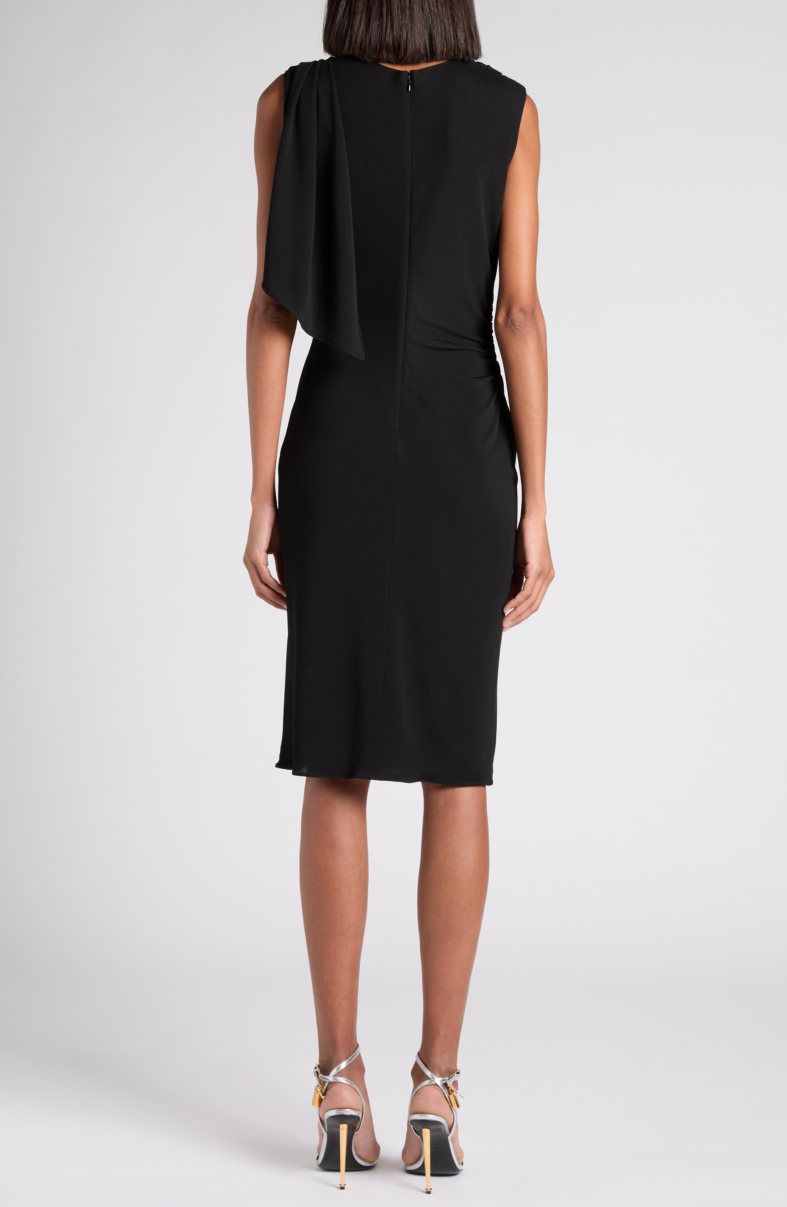 TOM FORD Cutout Shoulder Crepe Jersey Cocktail Dress in Lb999 Black at Nordstrom - 2