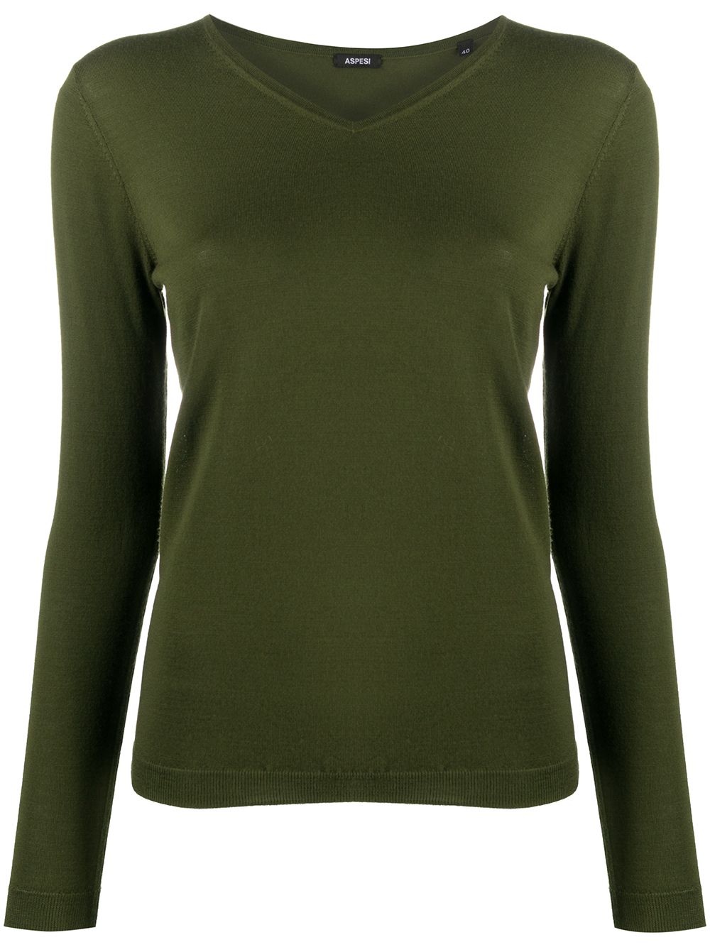 v-neck long-sleeve jumper - 1