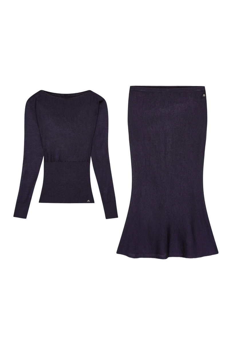 ODESSA TOP + AIMEE SKIRT - NAVY 1