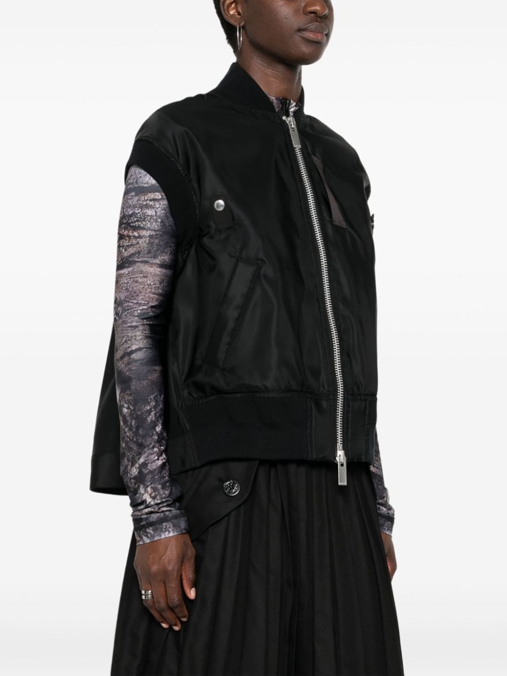 textured pleated gilet - 3