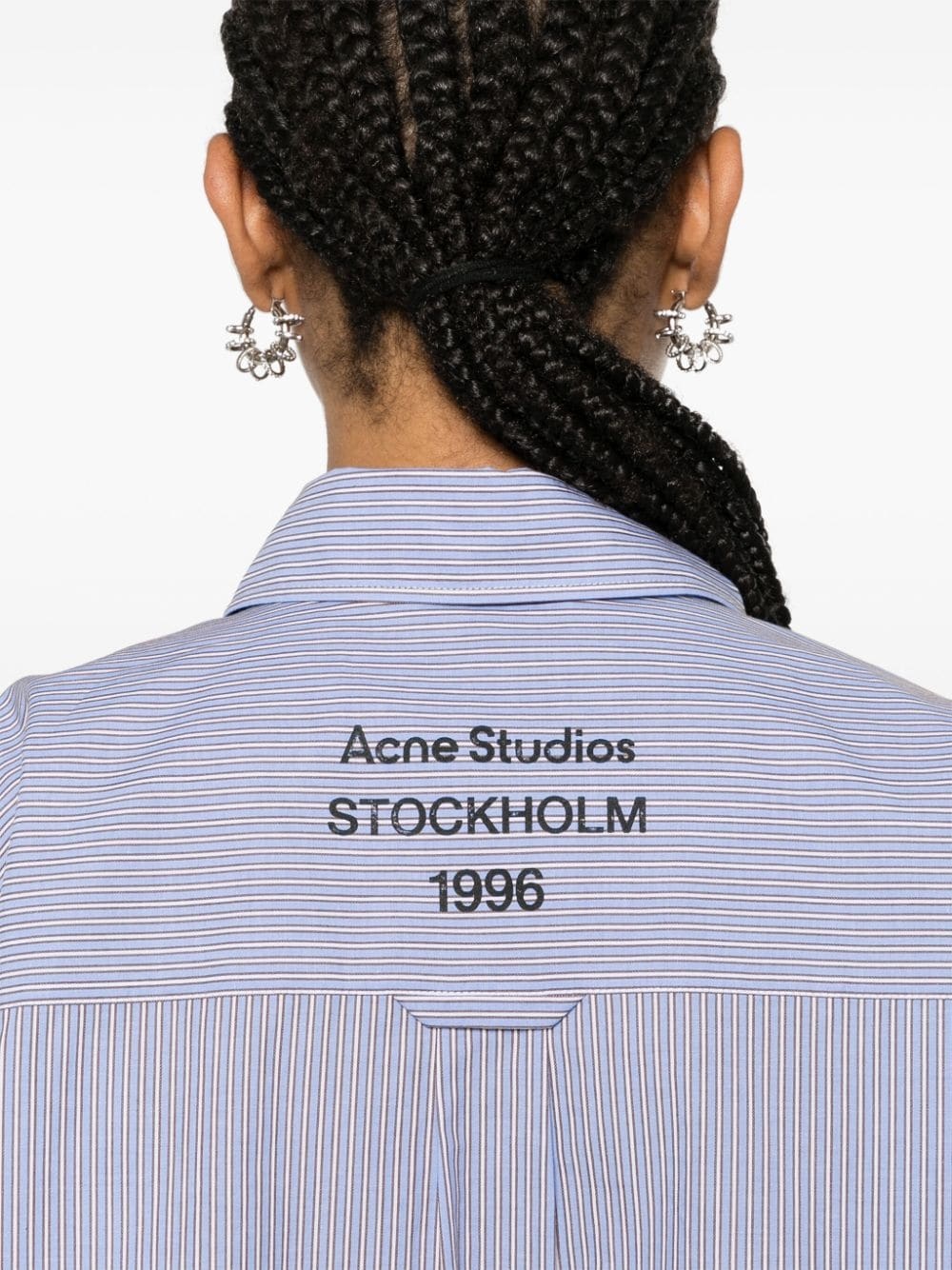 striped cropped cotton shirt - 5