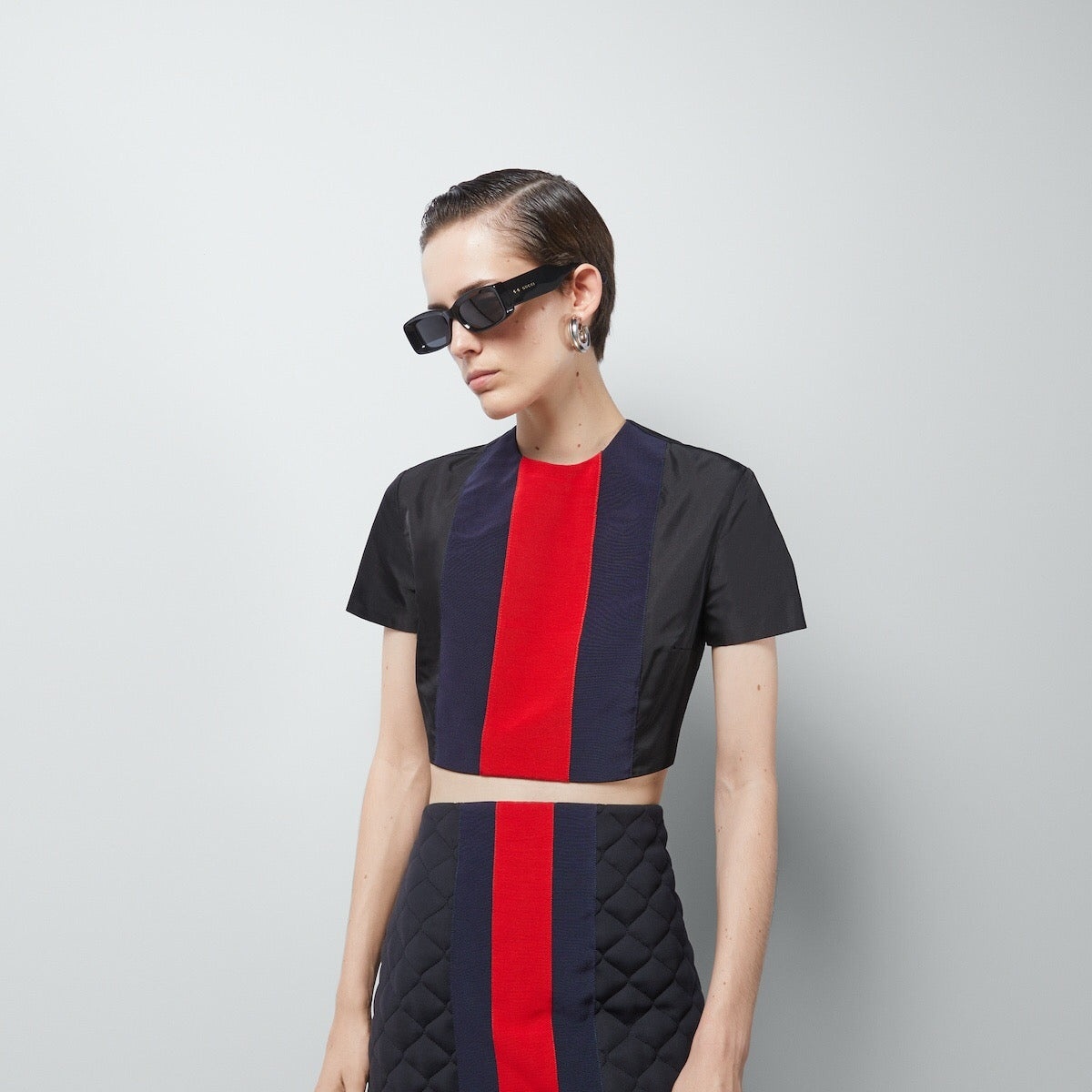 Gucci Web Silk Cropped Top - 3