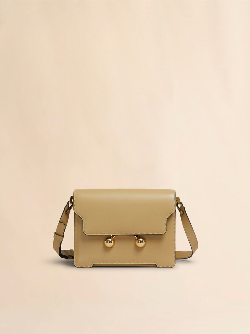 CAMEL LEATHER TRUNKAROO MEDIUM SHOULDER BAG 1