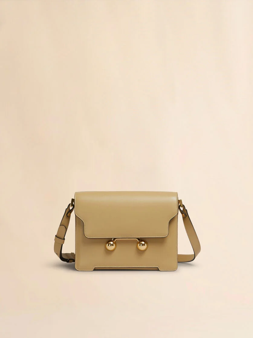 CAMEL LEATHER TRUNKAROO MEDIUM SHOULDER BAG - 1