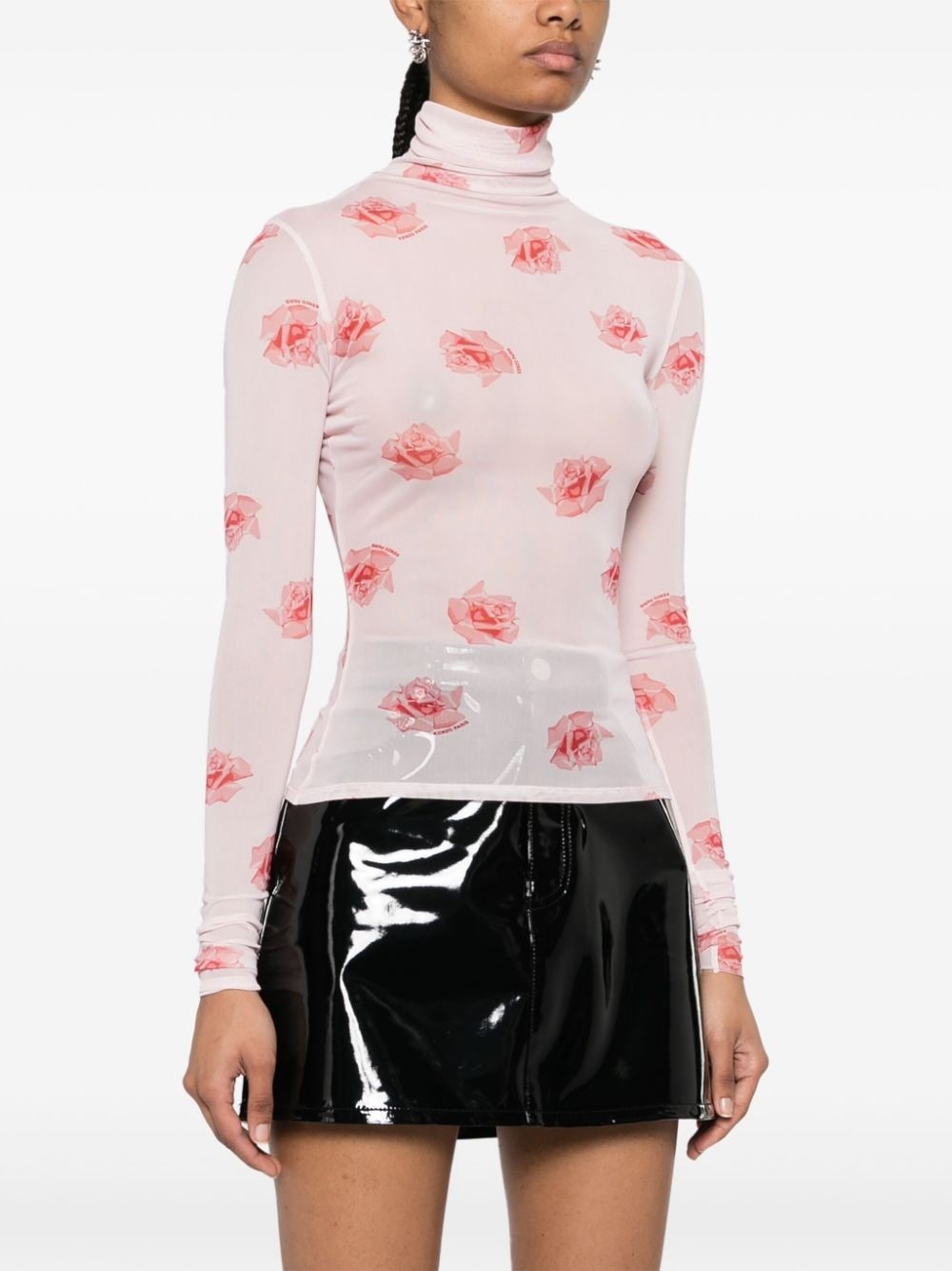 rose-print blouse - 3