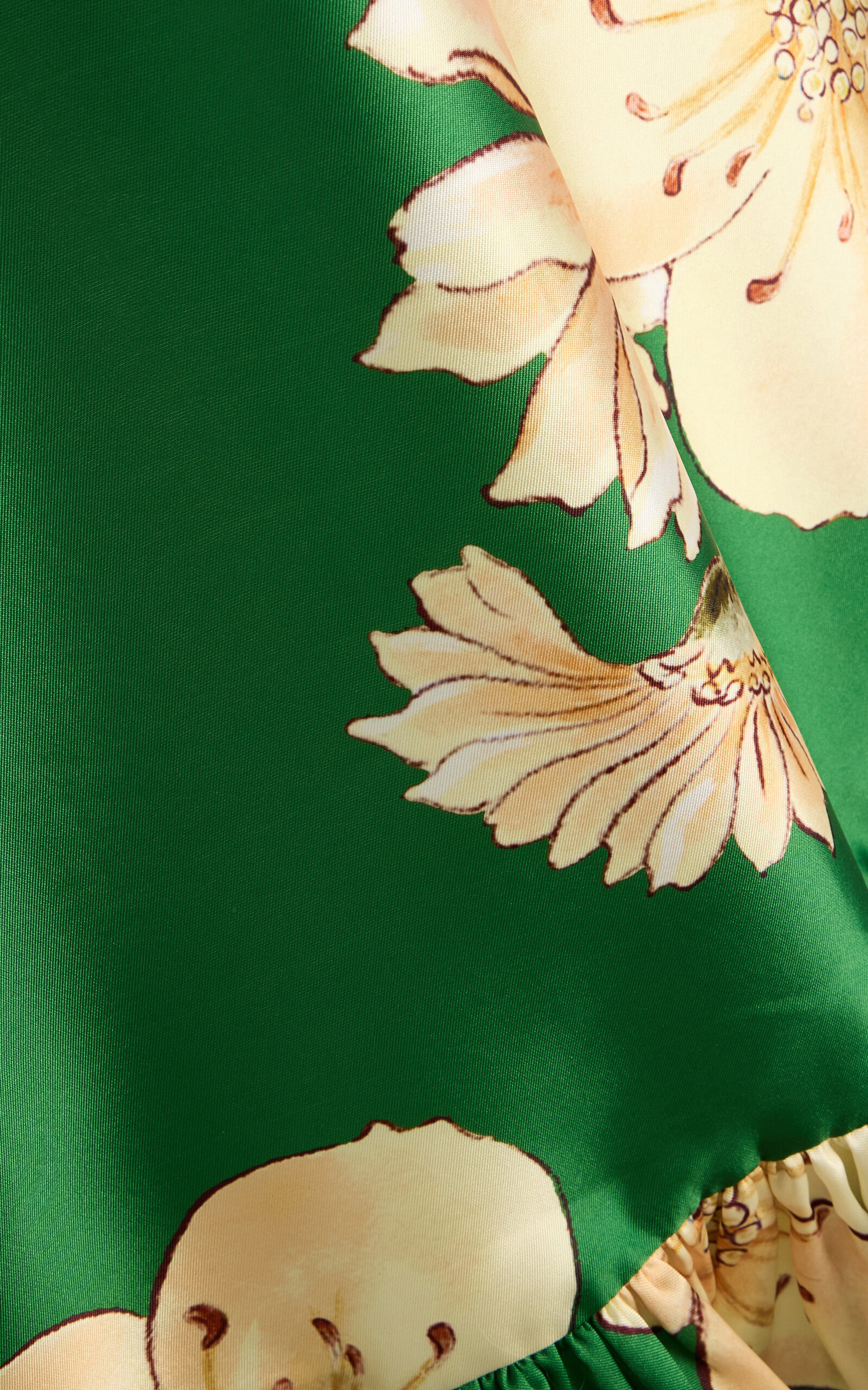 Sage Printed Satin Midi Dress green - 5