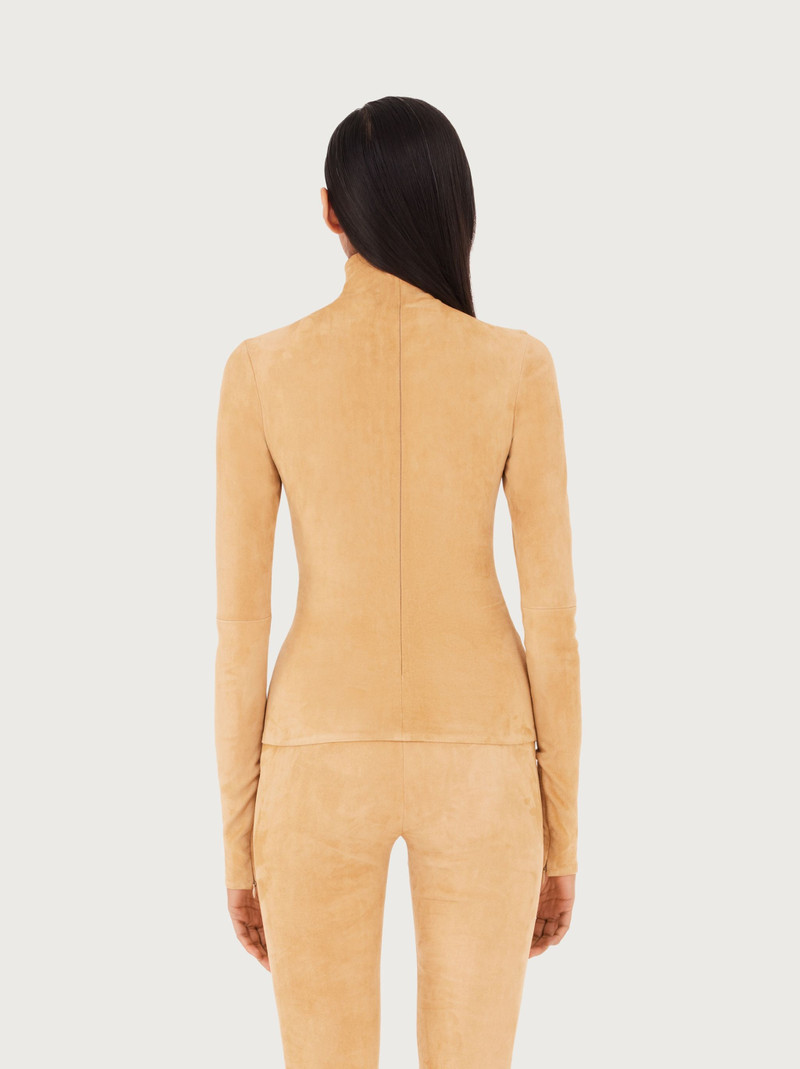 Suede stretch turtle neck 3