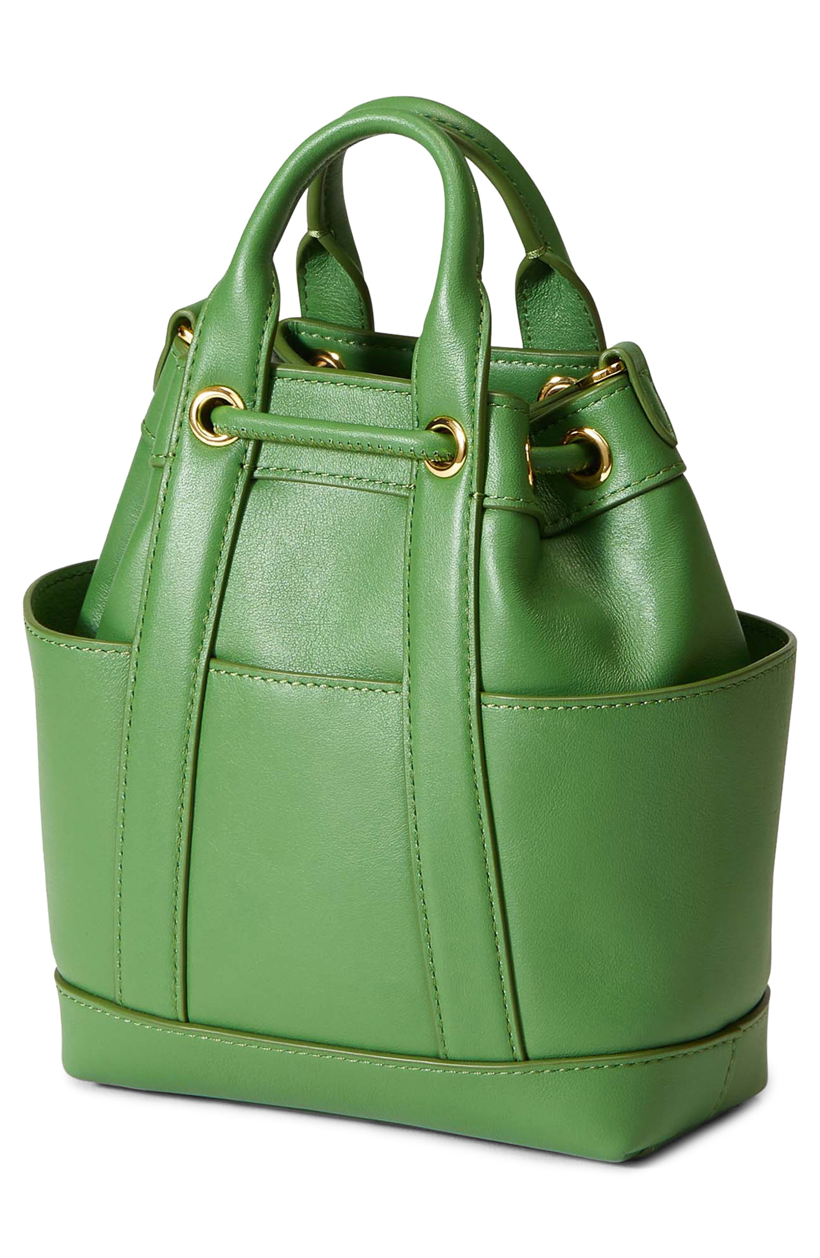 Veronica Beard Mini Goody Leather Bucket Bag in Lemongrass at Nordstrom - 3