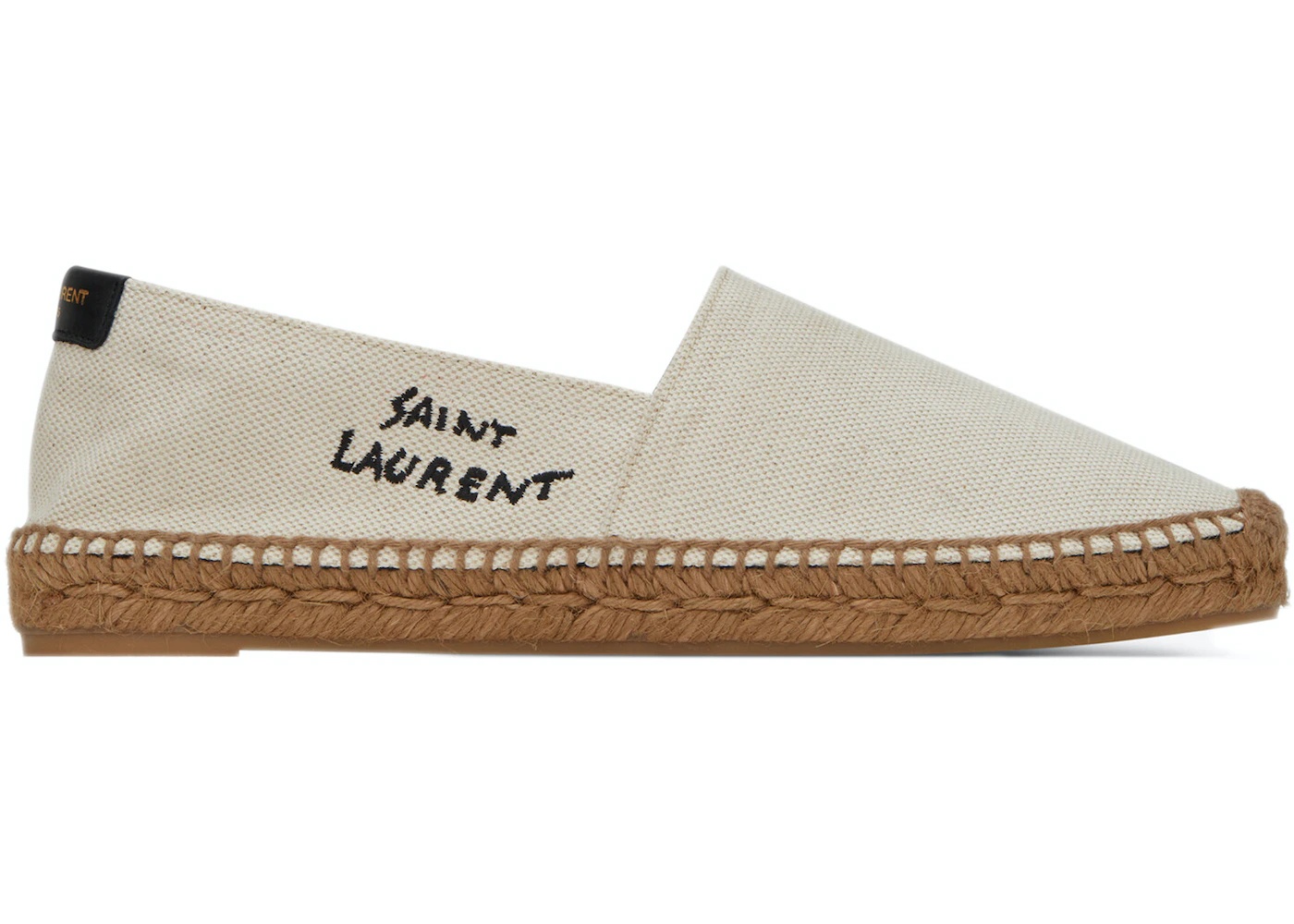 Saint Laurent Embroidered Espadrilles Natural Beige Canvas (Women's) - 1