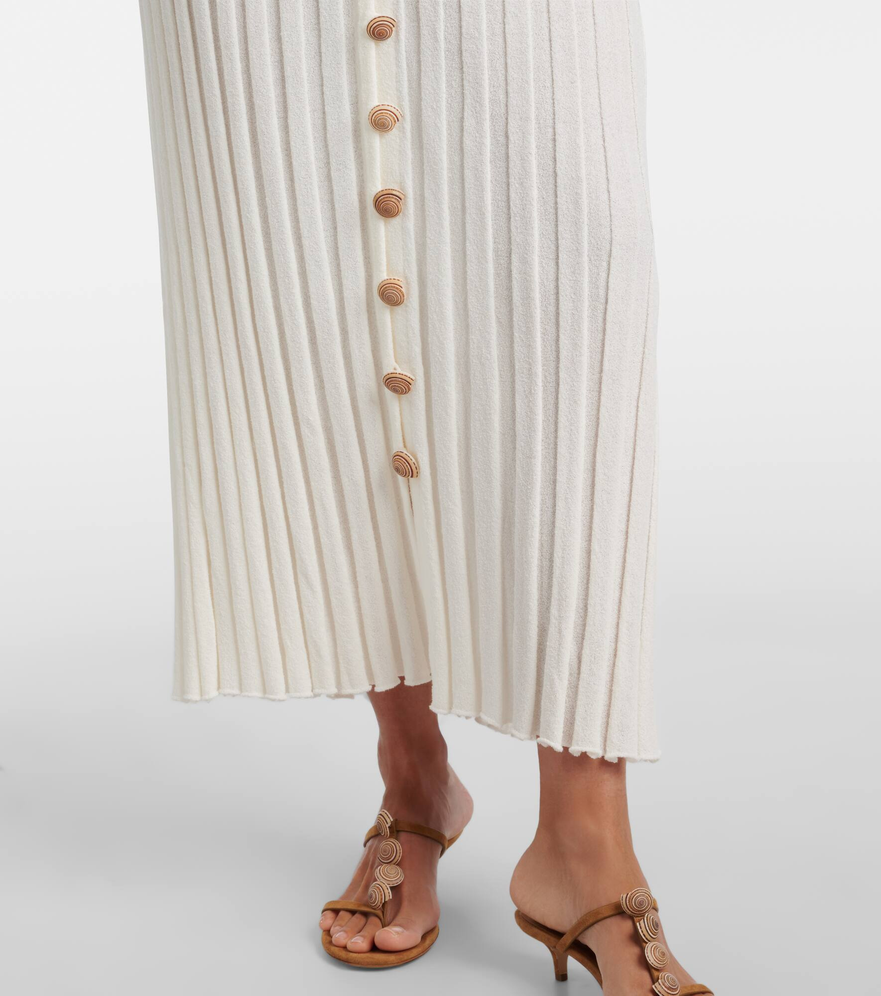 Sundial Shell cotton-blend maxi skirt - 5