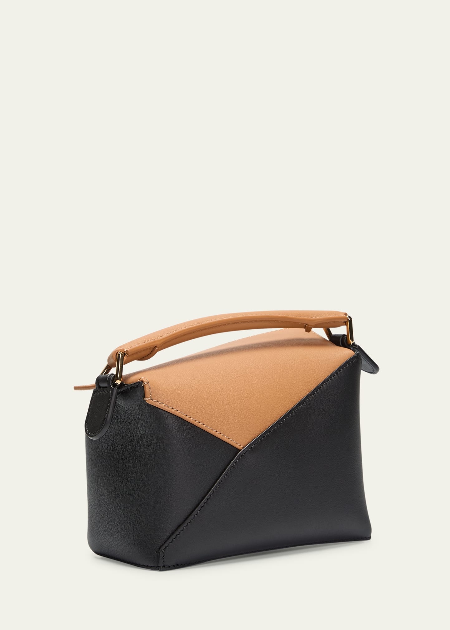 Mini Puzzle Edge Bicolor Top-Handle Bag - 3