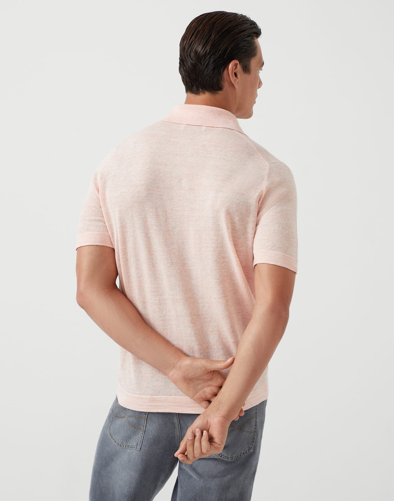 Brunello Cucinelli Linen and cotton knit polo outlook
