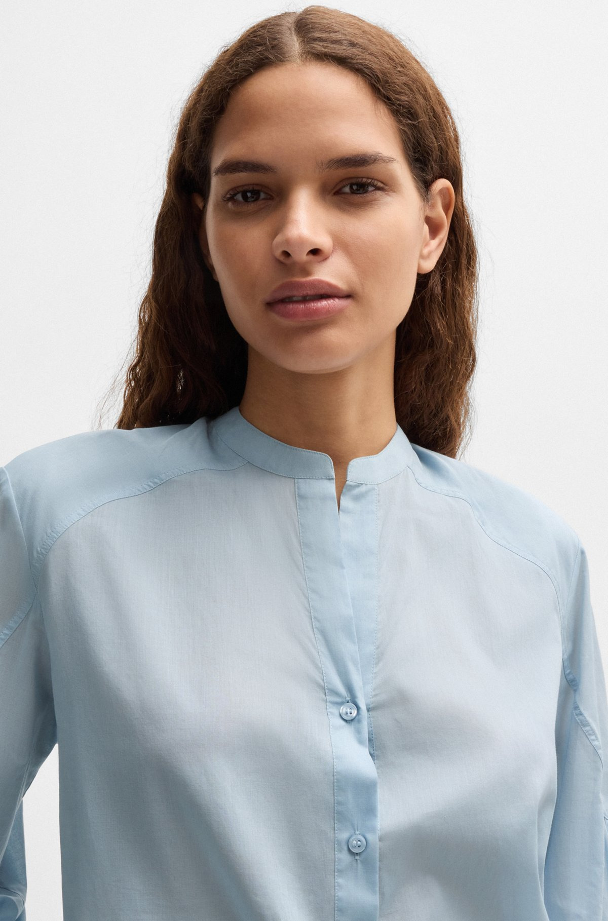 REGULAR-FIT BLOUSE IN COTTON VOILE WITH WIDE SLEEVES - 4