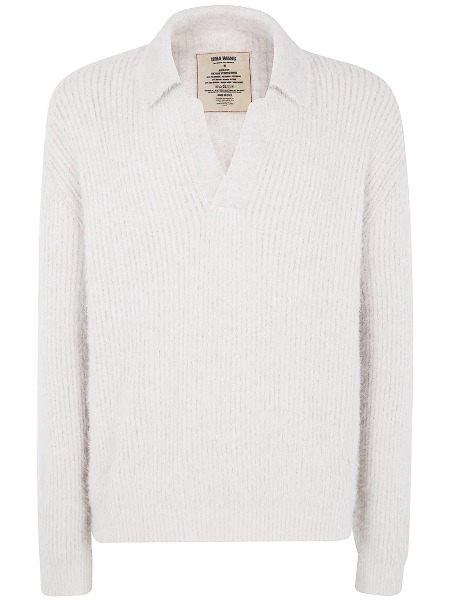 Uma Wang "Stripes Wool" Polo Top Clothing - 1