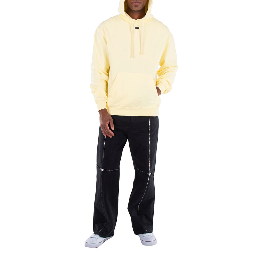Bluemarble Men's Tender Yellow "Lost In" Print Hoodie - 6