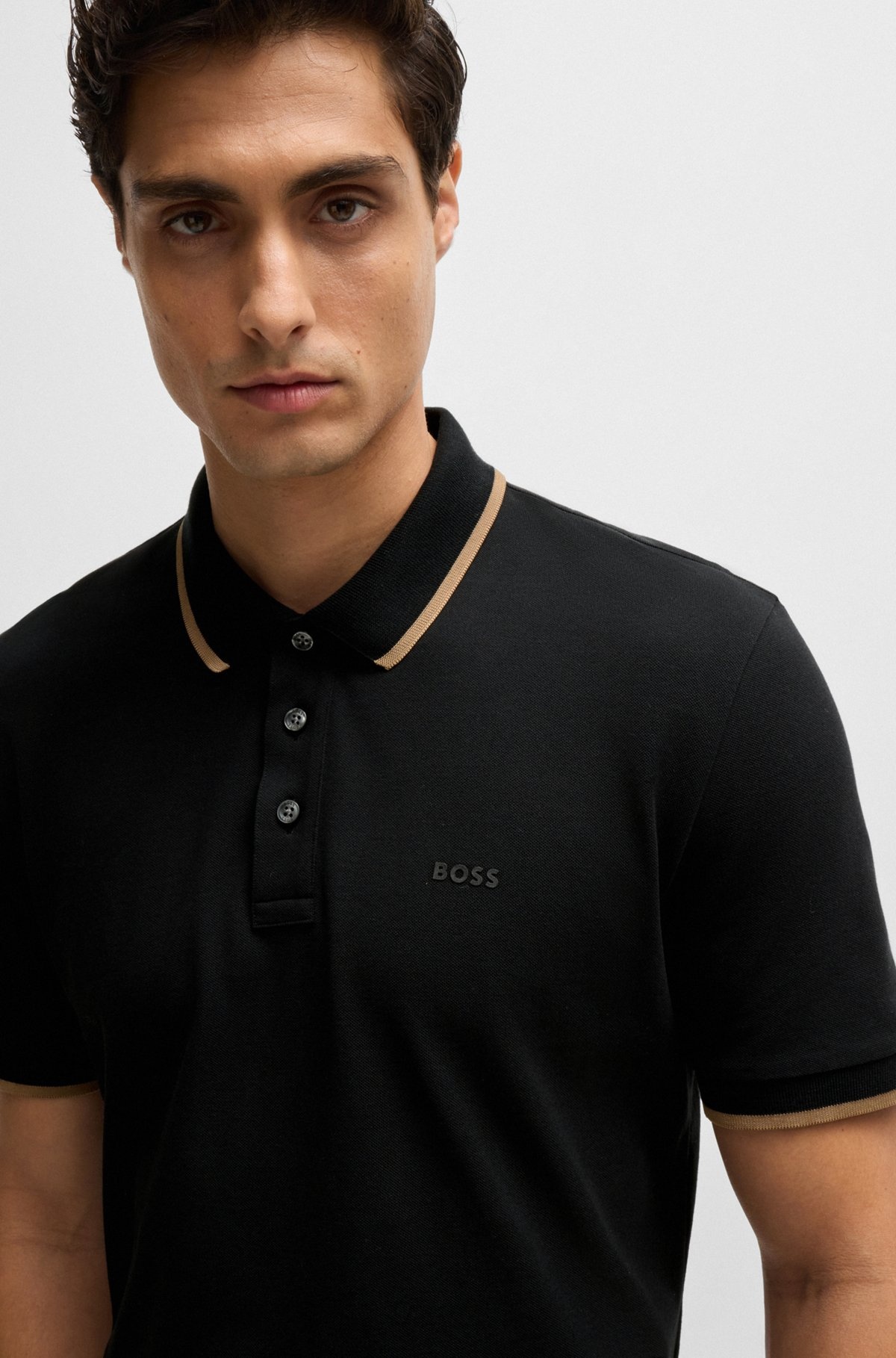 COTTON-PIQUÉ POLO SHIRT WITH LOGO DETAIL - 3